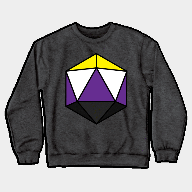 Nonbinary D20 Pride Crewneck Sweatshirt by bones